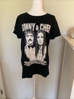 Recycled Karma Black Sonny & Cher Graphic Tee